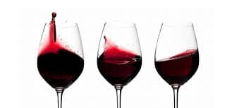 3 calici per l'analisi sensoriale vino sull'effervescenza